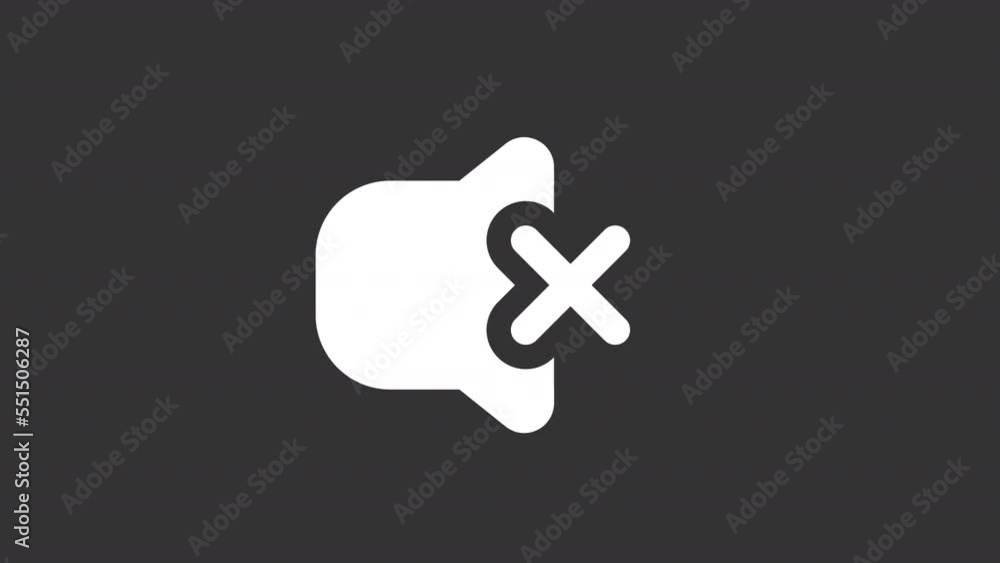Poster animated silent white line ui icon. sound loudness level. seamless loop hd video with alpha channel 