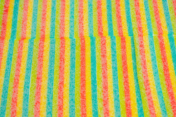 Assorted colorful gummy candies. Top view. Jelly donuts. Jelly bears. Isolated on a white background.