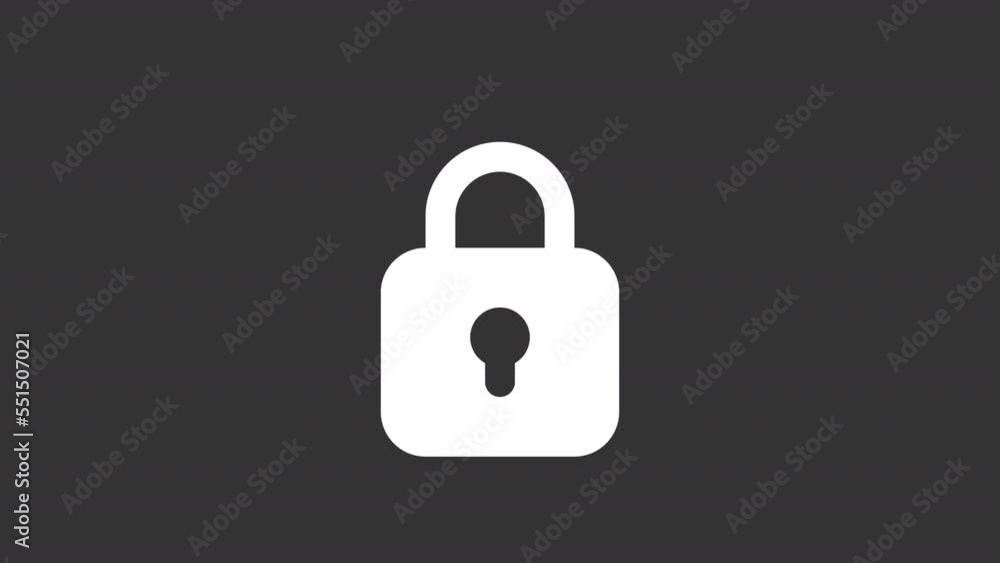Poster Animated closing white line ui icon. Security. Wrong password. Seamless loop HD video with alpha channel on transparent background. Isolated user interface symbol motion graphic design for night mode