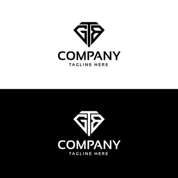 Tgb or gtb logo design diamond concept