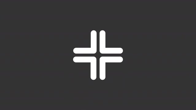 Animated minimize white line ui icon. Exit full screen mode. Seamless loop HD video with alpha channel on transparent background. Isolated user interface symbol motion graphic design for night mode