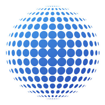 Logo aislado con c&iacute;rculo 3d con textura semitono