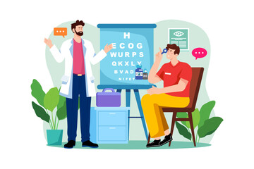 Eye Checkup Illustration concept on white background