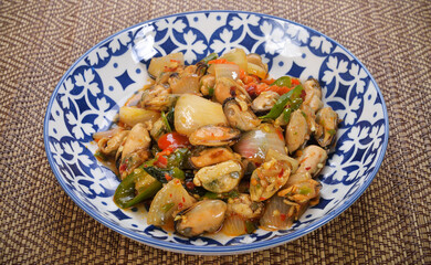 Stir Fried Mussels with Chilli