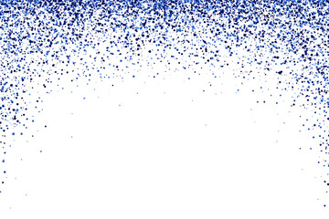 Blue falling glitter particles, arch form isolated