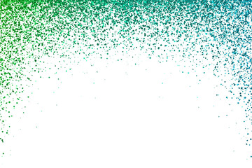 Green blue falling glitter particles round arch