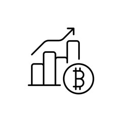 Fototapeta premium Profit line icon. Money, finance, trade, trading, cryptocurrency, electronic money, earnings, purchase, sale, investment. Finance concept. Vector black line icon on a white background