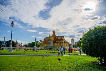 PHNOM PENH, CAMBODIA - the Royal Palace and King's residence main building in Phnom Penh, Cambodia.