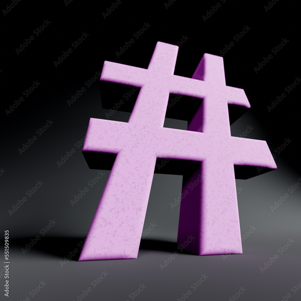 Fototapete the hashtag symbol concept. mighty hashtag. view from the ground to a large scale hashtag. 3d render