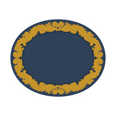 Luxury oval label with vintage style hand drawn frame. Oval frame vector illustration. Part of set.