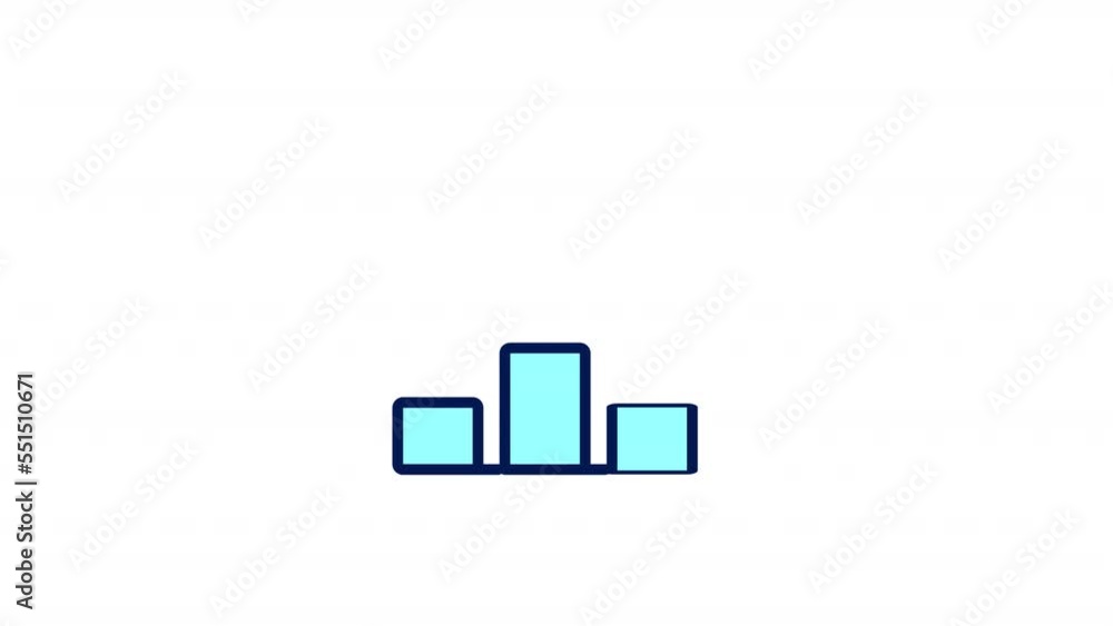 Poster animated profit growth color ui icon. business development. investment. seamless loop hd video with 