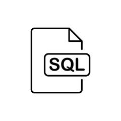 Database line icon. Programming language, file, software, job, access, office suite, record keeping, data organization. Data concept. Vector black line icon on a white background