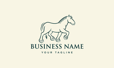 hand drawn horse logo design
