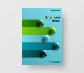 Simple catalog cover A4 design vector layout. Creative 3D balls leaflet concept.