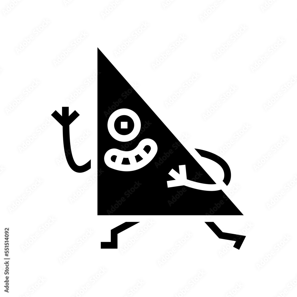 Poster triangle geometric shape character glyph icon vector. triangle geometric shape character sign. isola