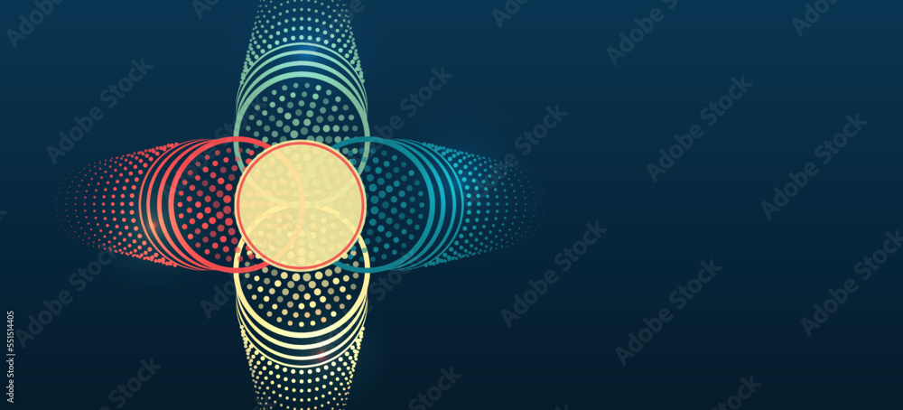 Poster data analytics concept. sorting a large amount of data on a dark background. big data visualization.