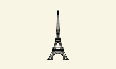 Fototapeta na wymiar line art Eiffel tower logo