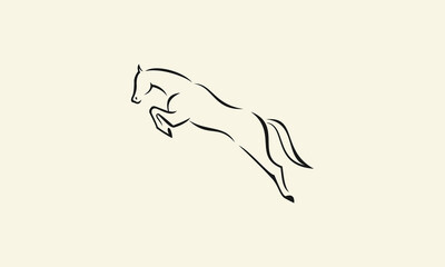 line art horse jumping logo