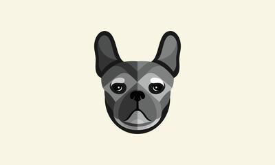 polygonal bulldog face logo design