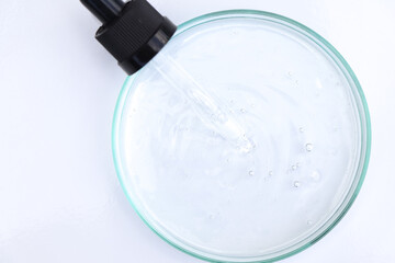 white liquid or raw material for skin care product