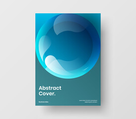 Abstract banner A4 vector design illustration. Fresh 3D balls front page template.