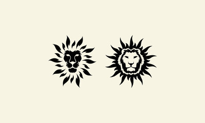 line art lion face logo