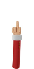 Santa Claus Hand Middle Finger Gesturing 3d cartoon hand