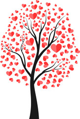 Fototapeta na wymiar Heart Tree Branch Illustration