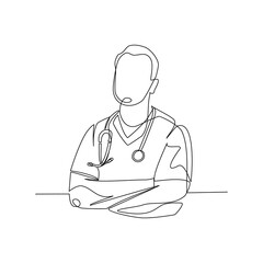 Vector illustration doctoral hand drawn in line art style