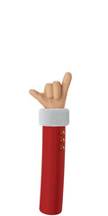 Santa Claus Hand Hangloose Gesturing 3d cartoon hand