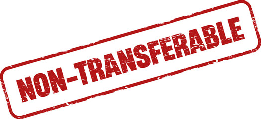 NON-TRANSFERABLE rubber stamp. Vintage old red color texture frame, NON-TRANSFERABLE  for your product. Vector illustration.