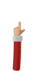 Santa Claus Hand Pointing Gesturing 3d cartoon hand