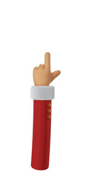 Santa Claus Hand Pointing Gesturing 3d cartoon hand