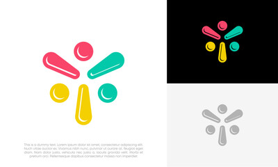abstract people and human family logo design vector	
