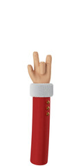 Santa Claus Hand Rock Gesturing 3d cartoon hand