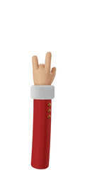 Santa Claus Hand Rock Gesturing 3d cartoon hand