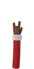 Santa Claus Hand Rock Gesturing 3d cartoon hand
