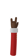 Santa Claus Hand Rock Gesturing 3d cartoon hand