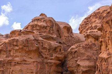 Fototapeta premium sandstone rocks in little petra Jordan