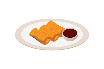 Spring rolls asianfood vector illustration 
