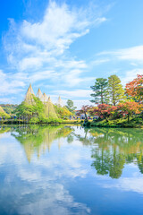 秋の兼六園　石川県金沢市　Kenrokuen in autumn. Ishikawa Prefecture, Kanazawa City.