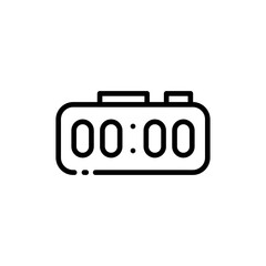 Countdown line icon. Time management, keep track, sand, clock, schedule, planning, stopwatch, timer, loading, wait. Time measurement concept. Vector line icon on white background