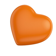 Orange Heart 3d isolated