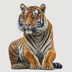 Fototapeta premium tiger on a white background. rendering