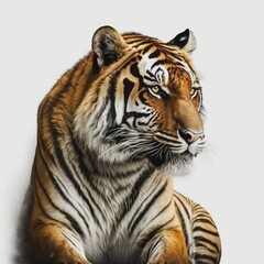 Fototapeta na wymiar tiger on a white background. rendering