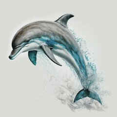 Dolphin on a white background. rendering