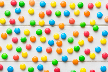 colorful candies as background top view. Seamless pattern with candy. Many sweet candies close-up