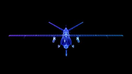 Military Drone. Digital technology visualization military aerial drone.