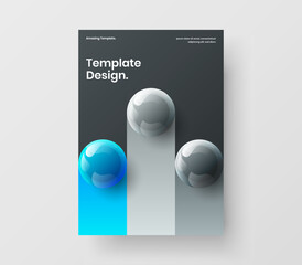 Abstract 3D balls banner concept. Original presentation A4 design vector illustration.