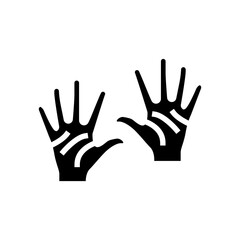 Fototapeta na wymiar ten number hand gesture glyph icon vector. ten number hand gesture sign. isolated symbol illustration